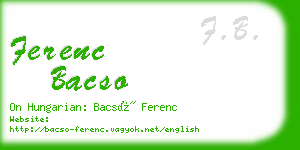 ferenc bacso business card